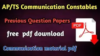 AP TS Communication constables previous question papers free download || Communication material pdf