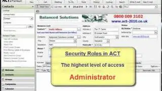 ACT 2010-2011 Training Tutorial - Security Roles