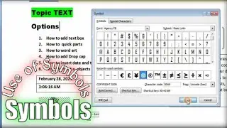 How to Search Symbol in MS Word _-_ Class 19 _-_ For Bignners