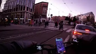 Food delivery in cloudy Poznan on 31st of December | no talking | 4K