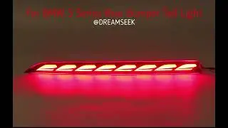 Dreamseek LED Rear Bumper Reflector Brake Tail Light For BMW 3 Series 2012-2019 With Turn