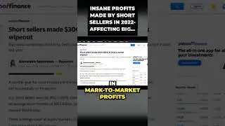 SHORT SELLERS MADE 300 BILLION IN 2022!