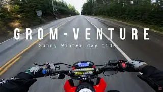 Grom-Venture | Sunny Winter Day Ride | Long ride ASMR