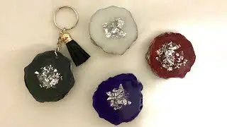 1st try resin geode phone grip | resin keychain | resin lover #DIYphonegrips