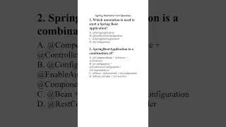 Spring Boot Annotations MCQ | @SpringBootApplication Explained | Interview Question #javainterview