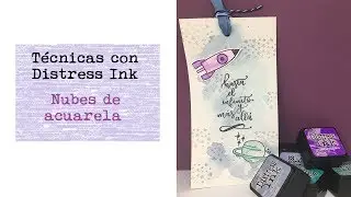 T&eacute;cnicas con Distress Ink - Nubes de acuarela