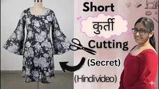 Short kurti cutting full video with measurements 😍 (easy tutorial)  #kurticutting #sewingtutorial 