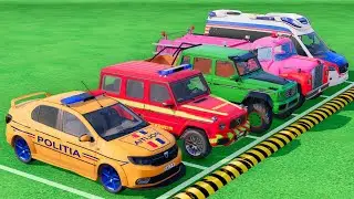 POLICE CARS, FIRE DEPARTMENT, AMBULANCE VEHICLES TRANSPORTING WITH TRUCKS ! Farming Simulator 22 #32