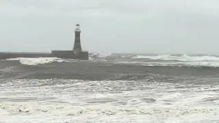 Roker Pier, Sunderland. Storm Chandra #storm #stormchandra 