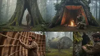Built a Hidden Shelter Inside a Giant Tree 🌲🔥 | Alone Survival
