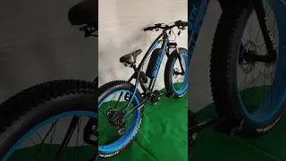 Blue 💙 Fat Tyre electric cycle ⚡ with 21 gears 🔥 Range 50 kms 🤩 at cheap and best price 💯 #fatbike