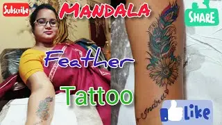 Mandala feather tattoo