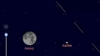 Jupiter neben Mond