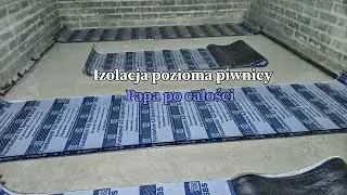 Izolacja przeciwwodna w piwnicy. Izolacja pozioma. Papa po całości. #vlogbudowlany