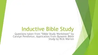 Inductive Bible Study - Teacher Training Workshop 2025 - Session 2
