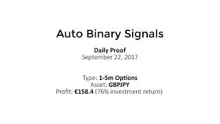 Auto Binary Signals (Main ABS) Video 1 Live Trading - September 22nd 2017