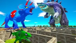 FPS AVATAR SAVE TRICERATOPS FROM SHARKJIRA MAZE TRAP - Animal Revolt Battle Simulator DINO
