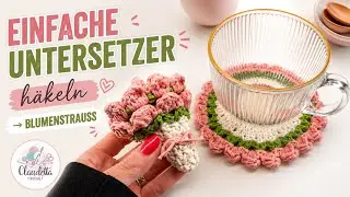 Gehäkelter Untersetzer der zum Blumenstrauß wird | Häkelidee 💐