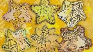 Blog Post: Gelli® Plate Background for Star Ornaments - HowToGetCreative.com with Barb Owen