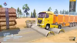 Spintire: Mudrunner Mod Truck vs Extremedeep broken road with speed bumps|| Driverskill test|