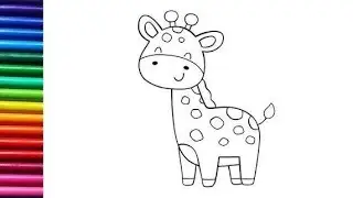 Giraffe 🦒 Drawing ,Painting ,Coloring for Kids & Toddlers| Giraffe Drawing Step by Step| Let's Draw 