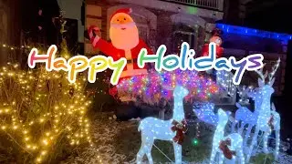 Happy Holidays! Holiday lighting decoration in community (节日彩灯装饰）