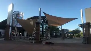 Shade Sail Installation Video at Harkins San Tan in Arizona