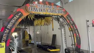 (OUTSIDE VIEW) Small MacNeil Tunnel - Cowboy Carwash - Multi Wash Package Demo - Houston, TX