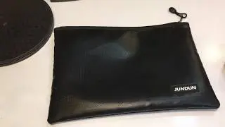 JUNDUN File Document Tablet Money Cash Fireproof Waterproof Bags Safe Storage Pouch  Zipper Holder