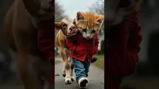 Poor cow injured but rescued by the cat #cow #cowrescue #animalabuser #viralvideo #trending #cat #ai