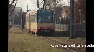 Führerstandsmitfahrt Linie 2 von Rheinstetten nach Karlsruhe Durlach aus dem Jahre 1995
