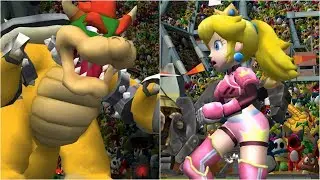 Mario Strikers Charged - Bowser vs Peach - Wii Gameplay (4K60fps)