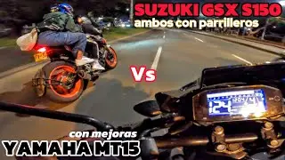 MT15 Modificada vs GSX-S150 Ambos con Parrillero: ¡Batalla al Límite en la Autopista!
