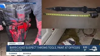 Armed barricade suspect throws paint cans at Westminster police during arrest
