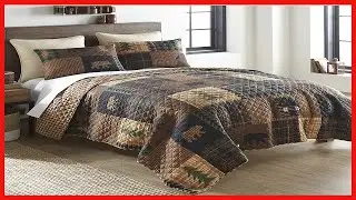 Full / Queen Bedding Set - 3 Piece - Brown Bear Cabin by Donna Sharp - Lodge Quilt Set