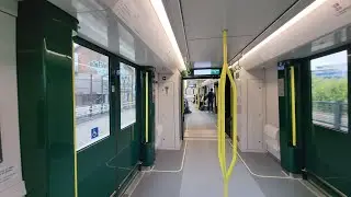 ☁️ REM ride from Brossard station to Central Station in Montreal on a cloudy day - September of 2023