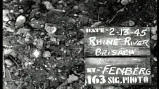 German outpost being shelled by artillery fire of US  3rd Division,30th Infantry,...HD Stock Footage