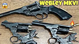 Webley Co2 Airgun 2&rdquo; 4&rdquo; 6&rdquo; MKVI air pistol Sound Gun .45 Bore Air Gun Revolver Aman Airgun India