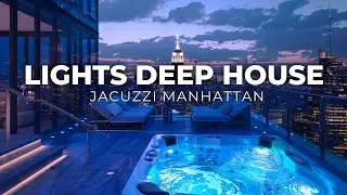 High-End Rooftop Jacuzzi Manhattan | Skyline Lights Deep House 4K
