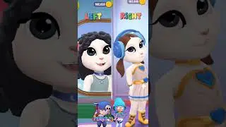 LEFT PENNY VS RIGHT POPSTAR JANET  MAKEOVER BY MY TALKING ANGELA 2 #penny #popstarjanet #brawlstars