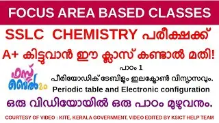 SSLC CHEMISTRY FOCUS AREA BASED CLASSES | CHAPTER 1-PERIODIC TABLE AND ELECTRONIC CONFIGURATION