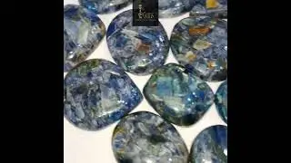 Spiny pasted Blue Kyanite in resin cabochon Gemstone.