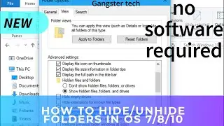 How to Hide/unhide the folders in windows 7/8/8.1/10 easy method no software required.