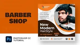 Barber Shop Social Media Banner & Instagram Post Design Template Tutorial in Adobe Photoshop
