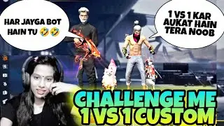RANDOM PLAYER CHALLENGE ME 1 VS 1 CUSTOM ROOM - GARENA FREE FIRE