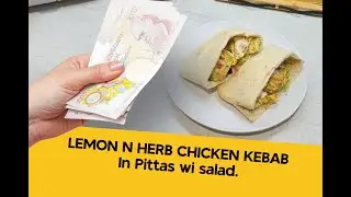 Lemon n herb chicken kebab in pitas wi salad&rsquo; Yorkshire style