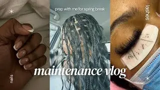 MAINTENANCE VLOG | spring break prep, packing, braids, nails, etc.