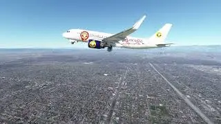 MSFS Guns N' Roses Livery. Rocking the A320neo over L.A. #slimpickens #gunsnroses #msfs #shorts