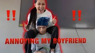 ANNOYING MY BOYFRIEND WHILE HE PLAYS VIDEO GAMES!! *cute reaction*