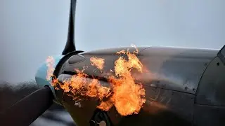 Big Old HAWKER HURRICANE AIRPLANE ENGINES Cold Startup